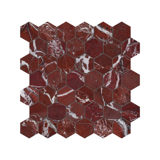 Anatolia 12" x 12" Natural Stone Polished Marble 2" Hexagon Mosaic