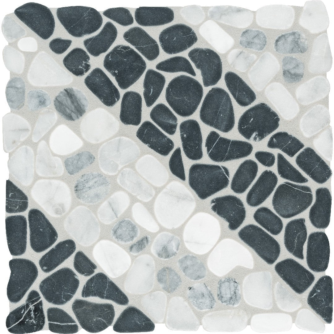 Anatolia 12" x 12" Cabana Pebble Tumbled Natural Stone Axis Pebble Mosaic