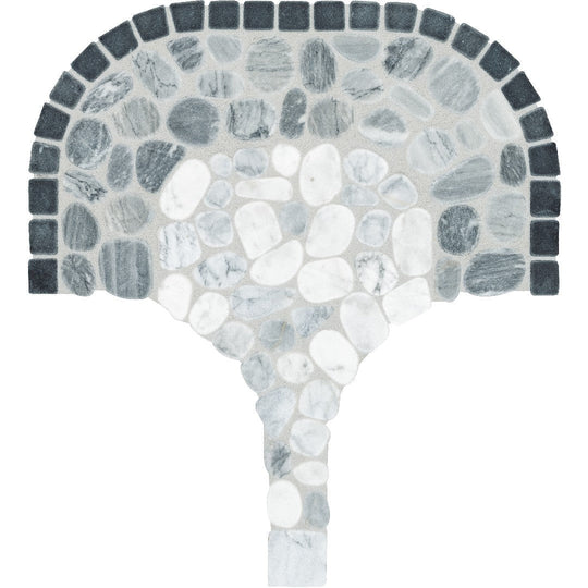 Anatolia 8" x 15" Cabana Pebble Tumbled Natural Stone Flow Pebble Mosaic