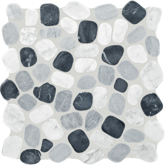 Anatolia 12" x 12" Cabana Pebble Tumbled Natural Stone Blend Pebble Mosaic