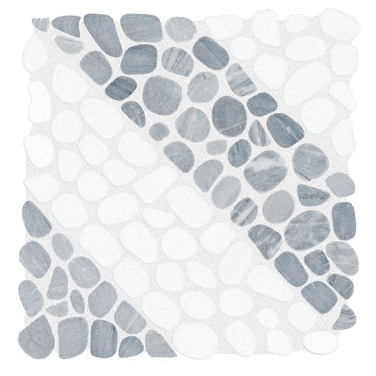 Anatolia 12" x 12" Cabana Pebble Tumbled Natural Stone Axis Pebble Mosaic