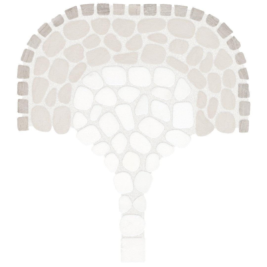 Anatolia 8" x 15" Cabana Pebble Tumbled Natural Stone Flow Pebble Mosaic