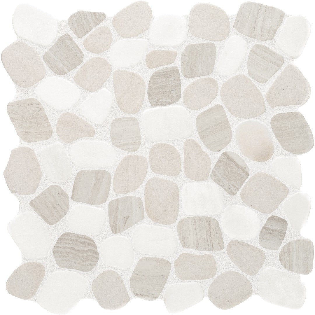 Anatolia 12" x 12" Cabana Pebble Tumbled Natural Stone Blend Pebble Mosaic
