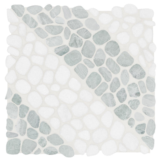 Anatolia 12" x 12" Cabana Pebble Tumbled Natural Stone Axis Pebble Mosaic