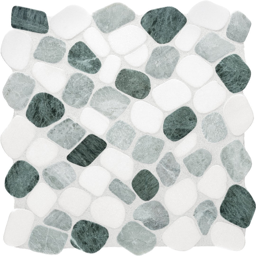 Anatolia 12" x 12" Cabana Pebble Tumbled Natural Stone Blend Pebble Mosaic