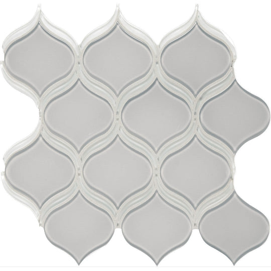 Tesoro 11.25" x 11.75" Element Interlocking Arabesque Glass Mosaic