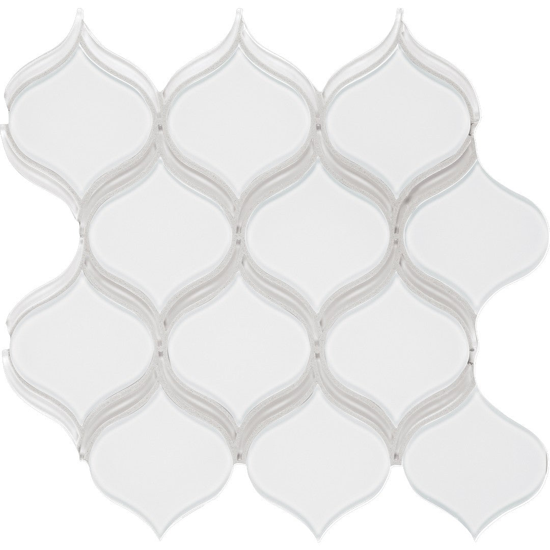 Tesoro 11.25" x 11.75" Element Interlocking Arabesque Glass Mosaic