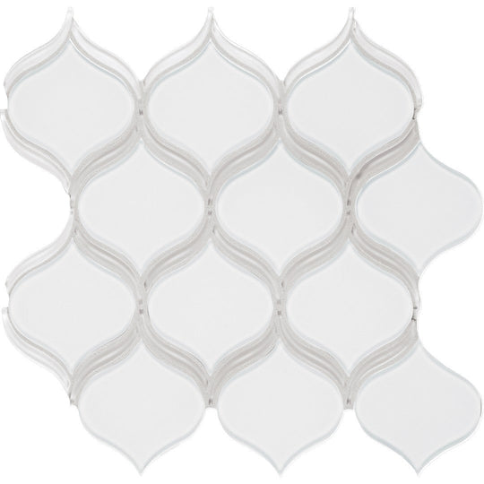 Tesoro 11.25" x 11.75" Element Interlocking Arabesque Glass Mosaic