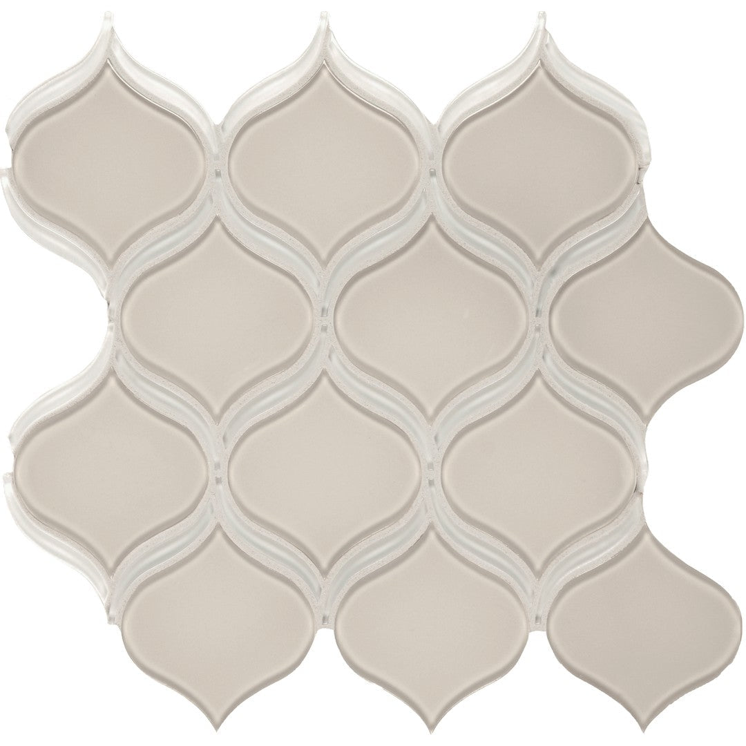 Tesoro 11.25" x 11.75" Element Interlocking Arabesque Glass Mosaic