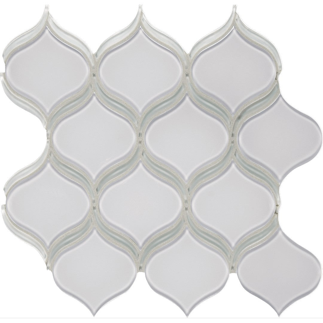 Tesoro 11.25" x 11.75" Element Interlocking Arabesque Glass Mosaic