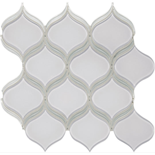 Tesoro 11.25" x 11.75" Element Interlocking Arabesque Glass Mosaic