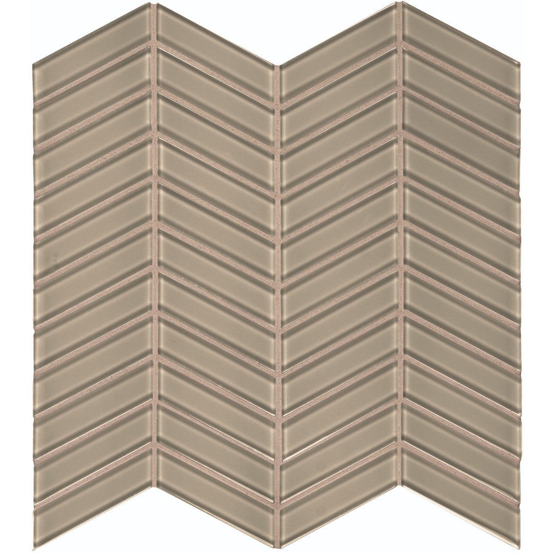 Tesoro 11.75" x 11.75" Element Interlocking Chevron Glass Mosaic