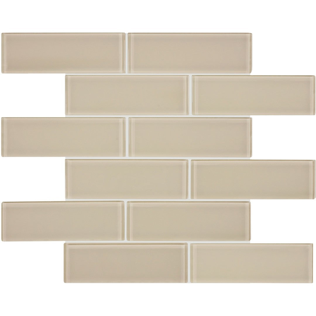 Tesoro 11.75" x 11.75" Element Interlocking Staggered Glass Mosaic
