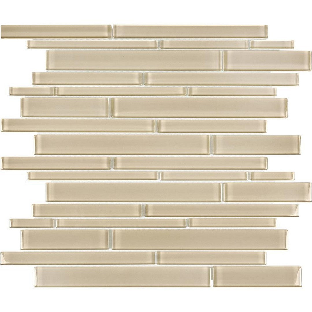 Tesoro 11.75" x 11.75" Element Interlocking Random Linear Glass Mosaic