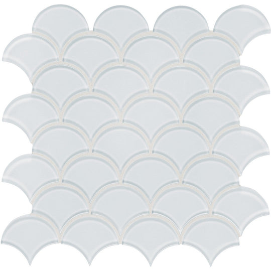 Tesoro 11.75" x 11.75" Element Interlocking Scallop Glass Mosaic