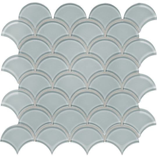 Tesoro 11.75" x 11.75" Element Interlocking Scallop Glass Mosaic