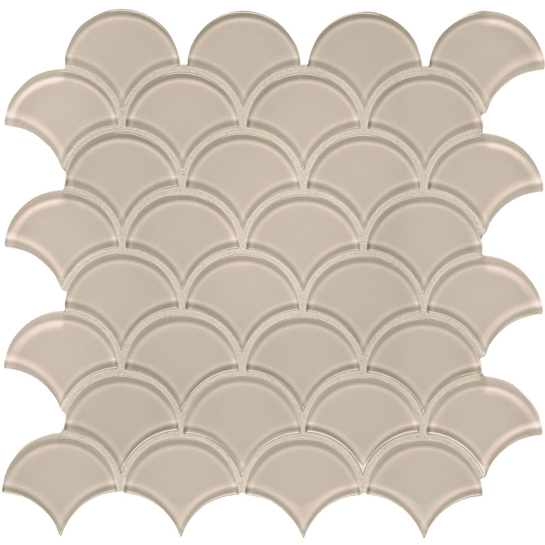 Tesoro 11.75" x 11.75" Element Interlocking Scallop Glass Mosaic