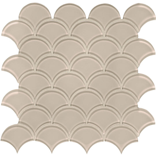 Tesoro 11.75" x 11.75" Element Interlocking Scallop Glass Mosaic