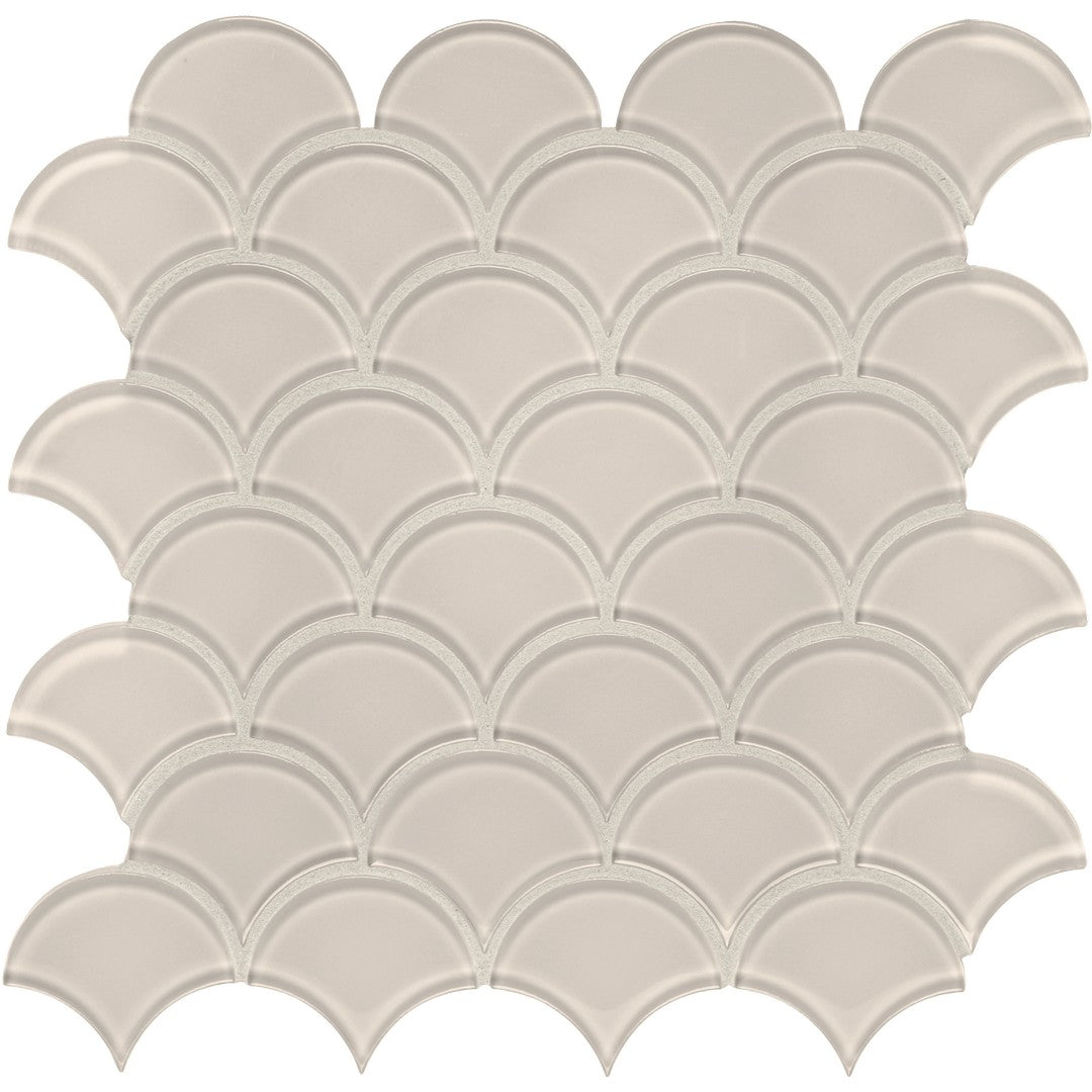 Tesoro 11.75" x 11.75" Element Interlocking Scallop Glass Mosaic