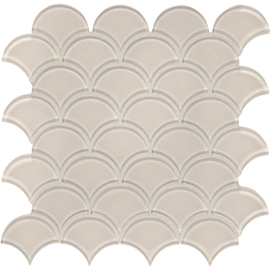 Tesoro 11.75" x 11.75" Element Interlocking Scallop Glass Mosaic