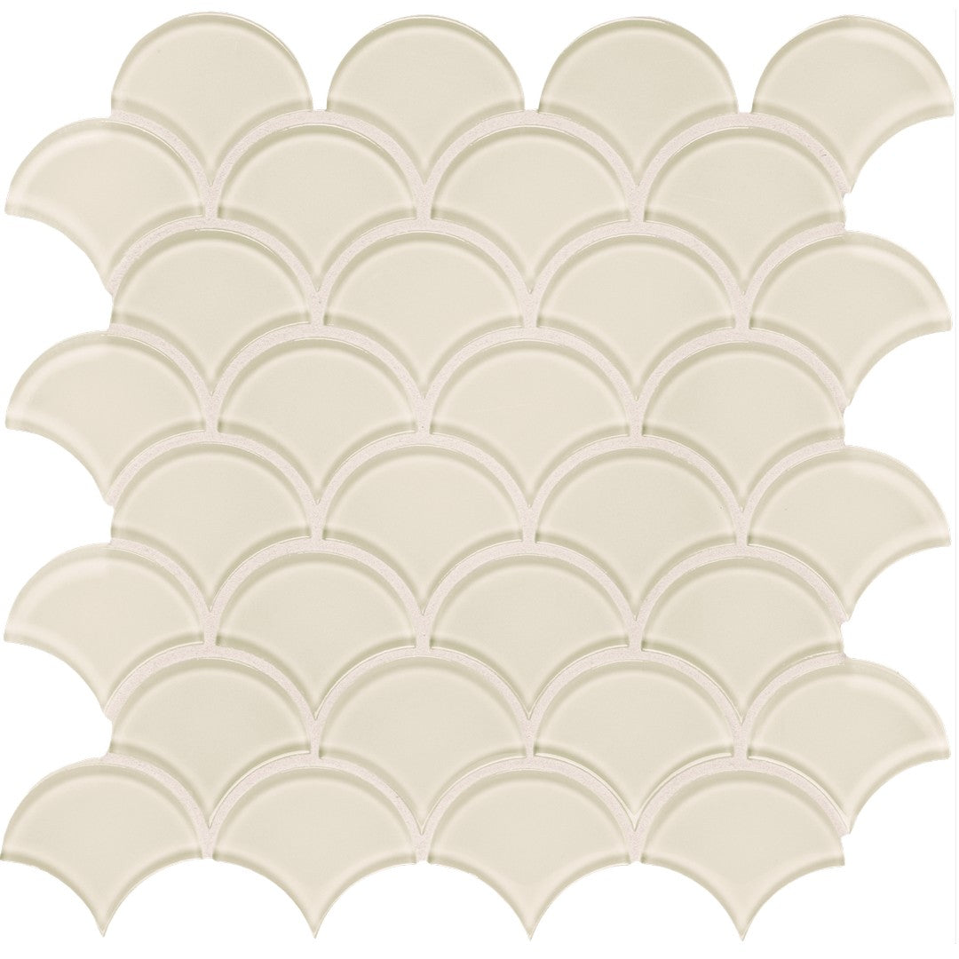 Tesoro 11.75" x 11.75" Element Interlocking Scallop Glass Mosaic