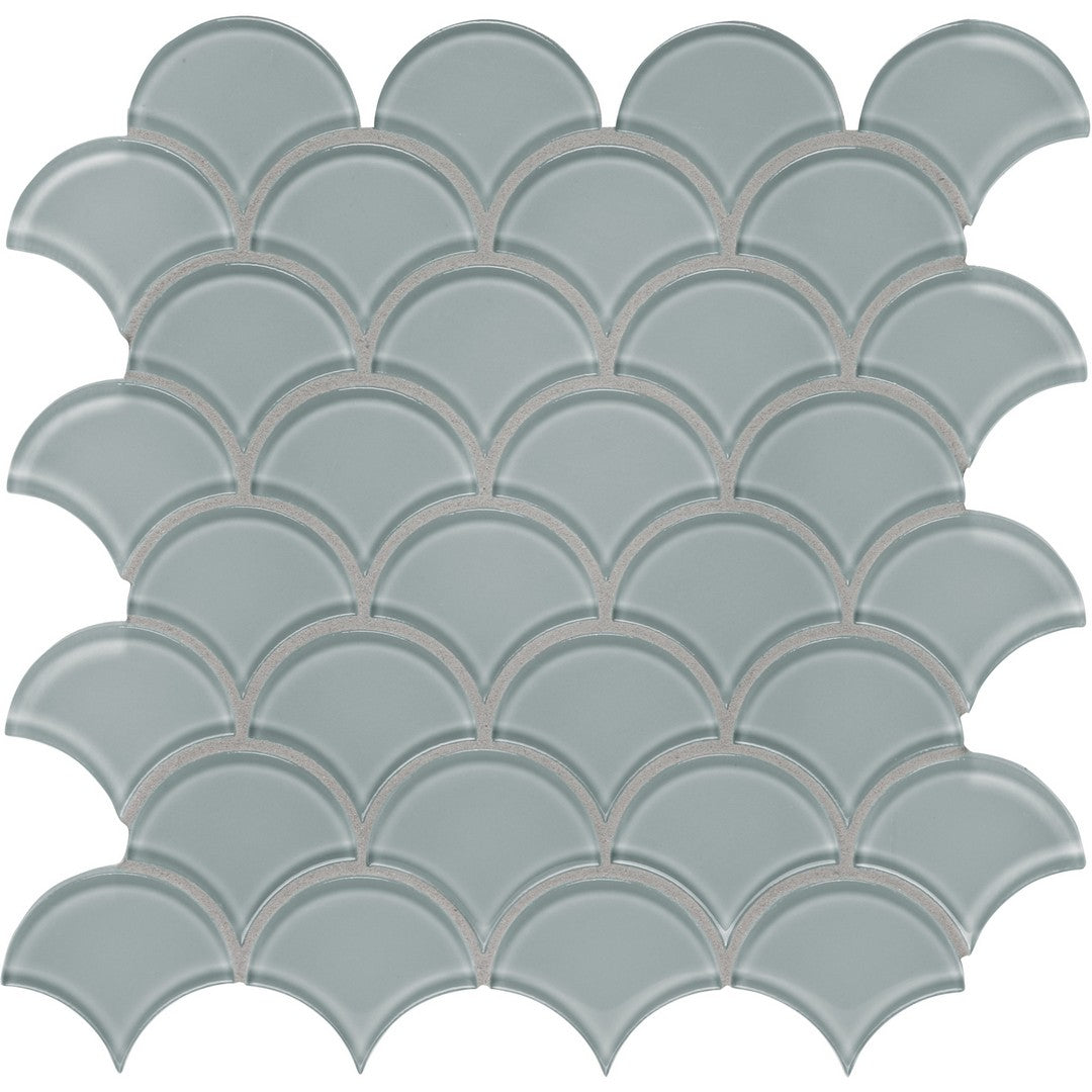 Tesoro 11.75" x 11.75" Element Interlocking Scallop Glass Mosaic