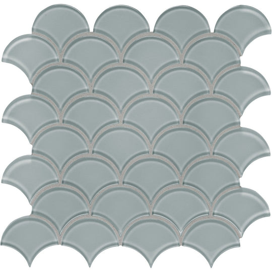 Tesoro 11.75" x 11.75" Element Interlocking Scallop Glass Mosaic