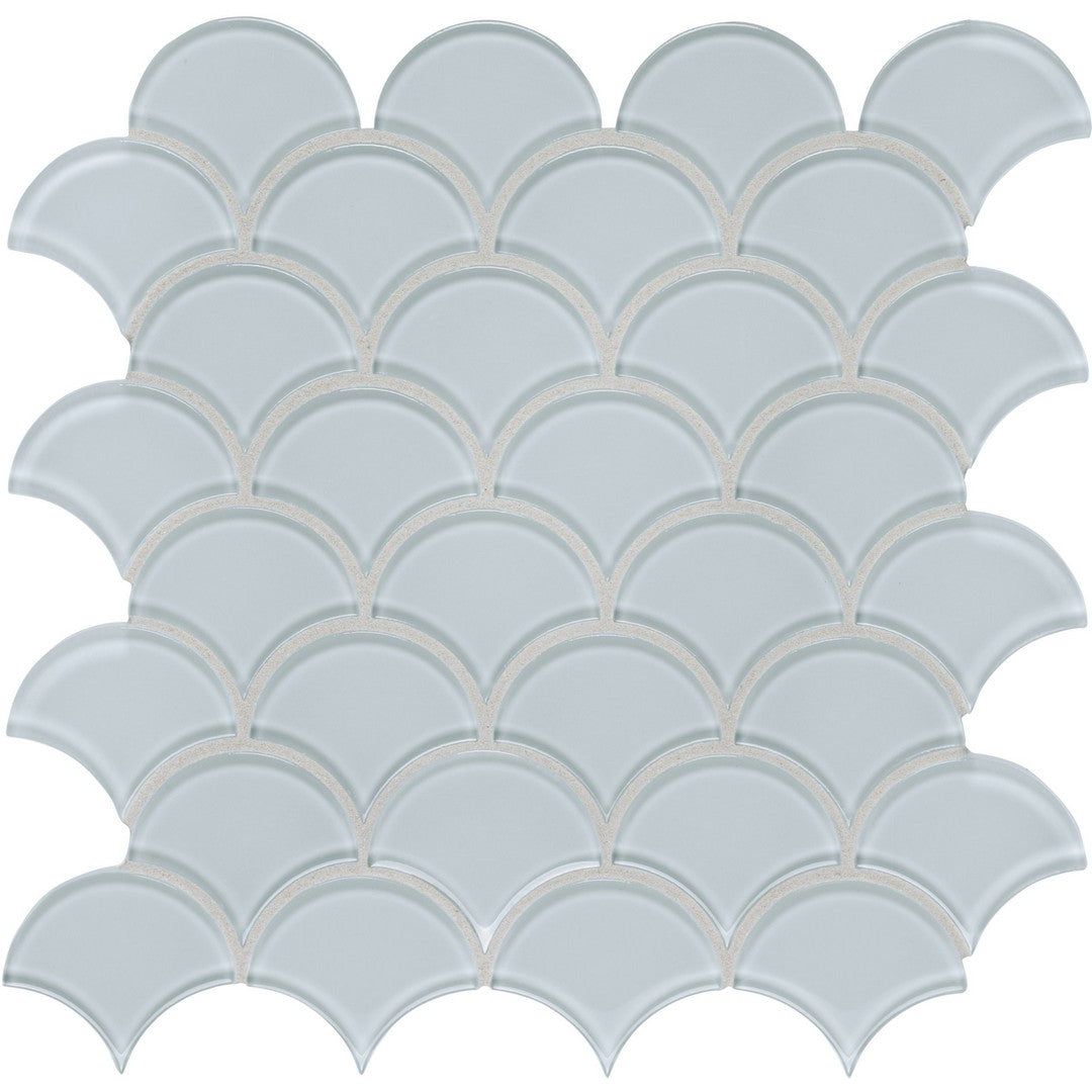 Tesoro 11.75" x 11.75" Element Interlocking Scallop Glass Mosaic