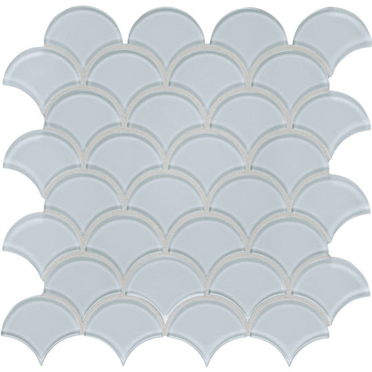 Tesoro 11.75" x 11.75" Element Interlocking Scallop Glass Mosaic