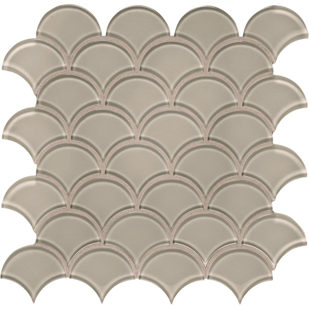 Tesoro 11.75" x 11.75" Element Interlocking Scallop Glass Mosaic