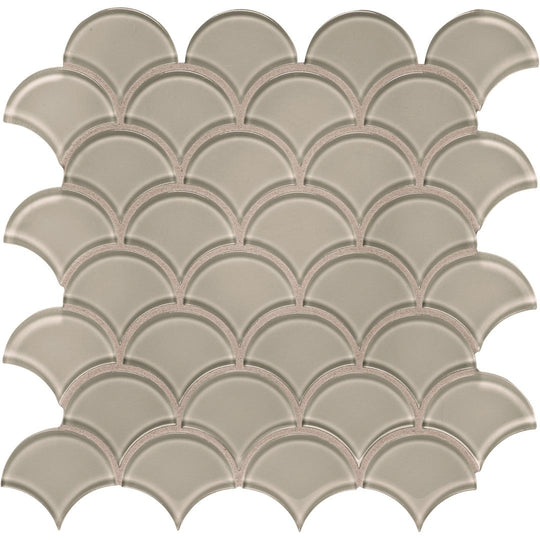 Tesoro 11.75" x 11.75" Element Interlocking Scallop Glass Mosaic