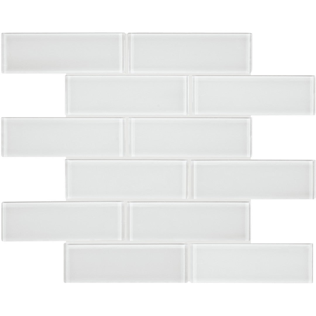 Tesoro 11.75" x 11.75" Element Interlocking Staggered Glass Mosaic