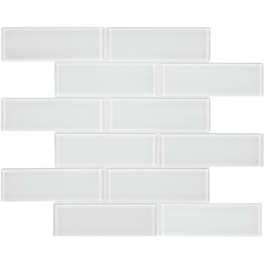 Tesoro 11.75" x 11.75" Element Interlocking Staggered Glass Mosaic