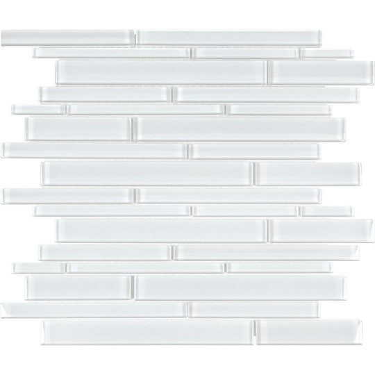 Tesoro 11.75" x 11.75" Element Interlocking Random Linear Glass Mosaic