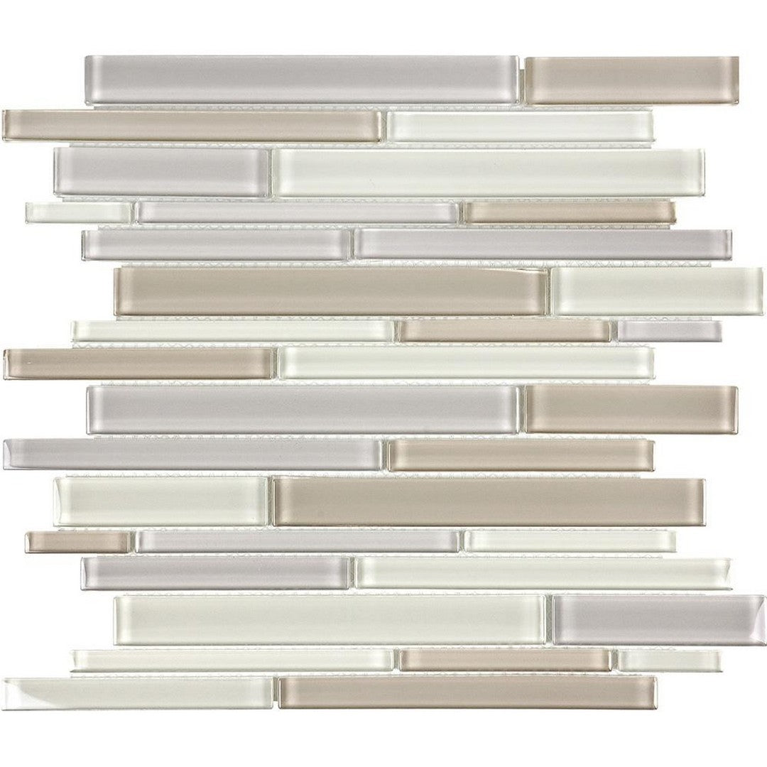 Tesoro 11.75" x 11.75" Element Interlocking Random Linear Glass Mosaic