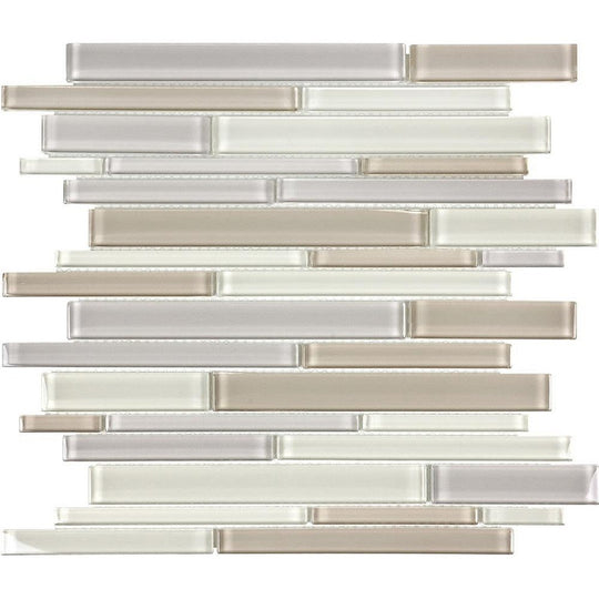 Tesoro 11.75" x 11.75" Element Interlocking Random Linear Glass Mosaic