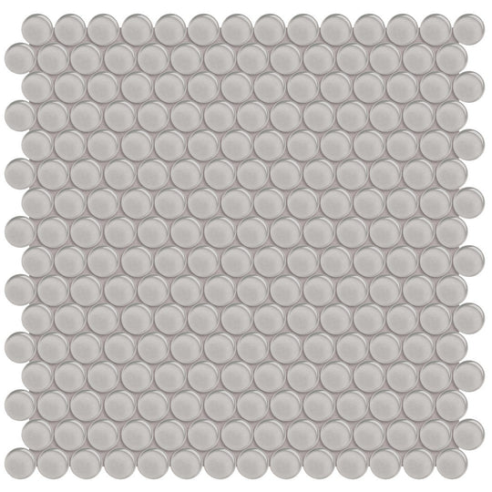 Tesoro 11.50" x 11.75" Element Interlocking Penny Round Glass Mosaic