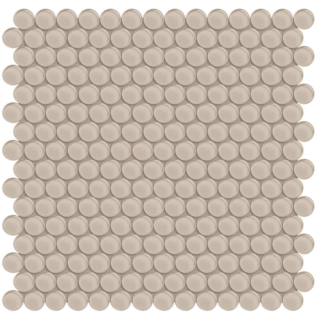Tesoro 11.50" x 11.75" Element Interlocking Penny Round Glass Mosaic