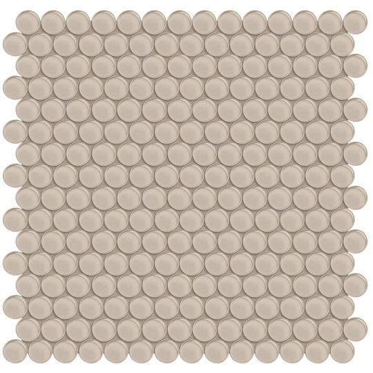 Tesoro 11.50" x 11.75" Element Interlocking Penny Round Glass Mosaic