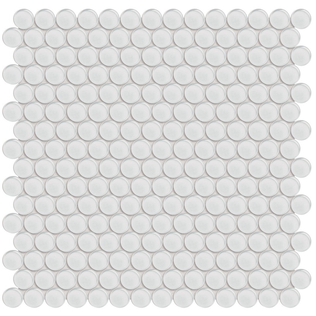 Tesoro 11.50" x 11.75" Element Interlocking Penny Round Glass Mosaic