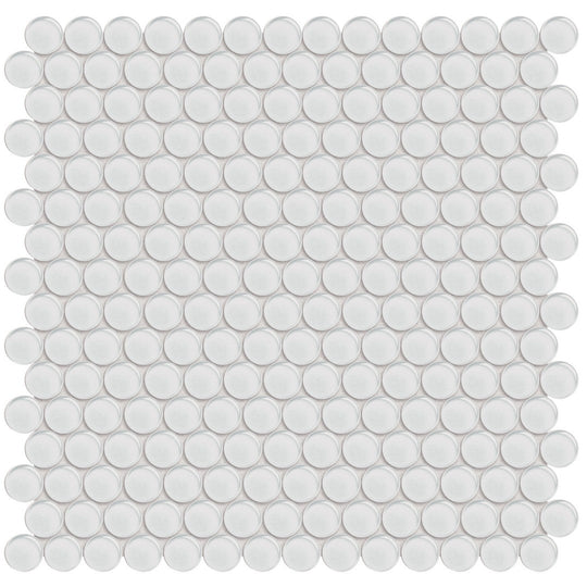 Tesoro 11.50" x 11.75" Element Interlocking Penny Round Glass Mosaic