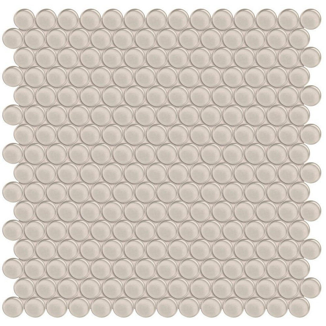 Tesoro 11.50" x 11.75" Element Interlocking Penny Round Glass Mosaic