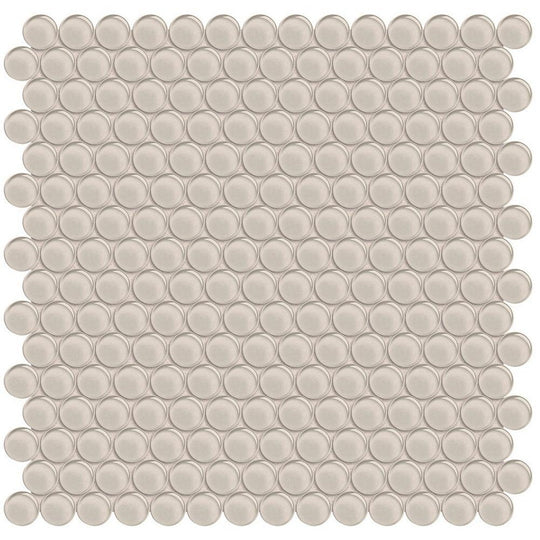 Tesoro 11.50" x 11.75" Element Interlocking Penny Round Glass Mosaic