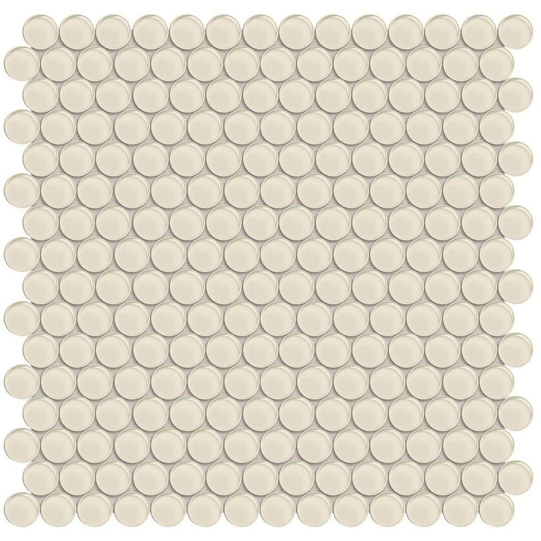 Tesoro 11.50" x 11.75" Element Interlocking Penny Round Glass Mosaic