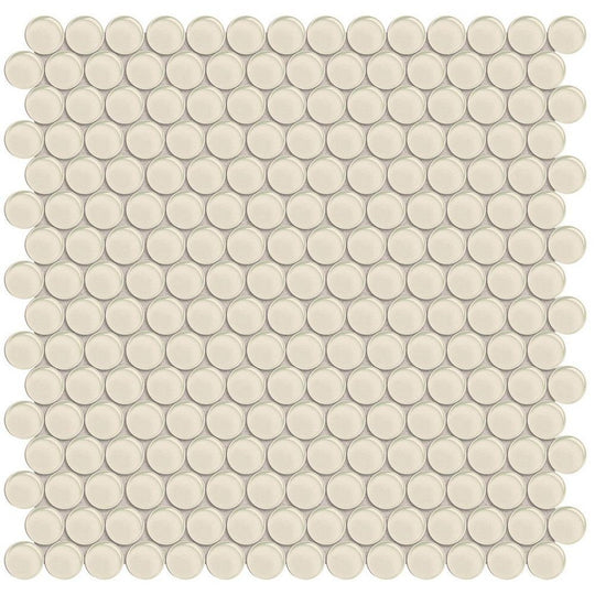 Tesoro 11.50" x 11.75" Element Interlocking Penny Round Glass Mosaic