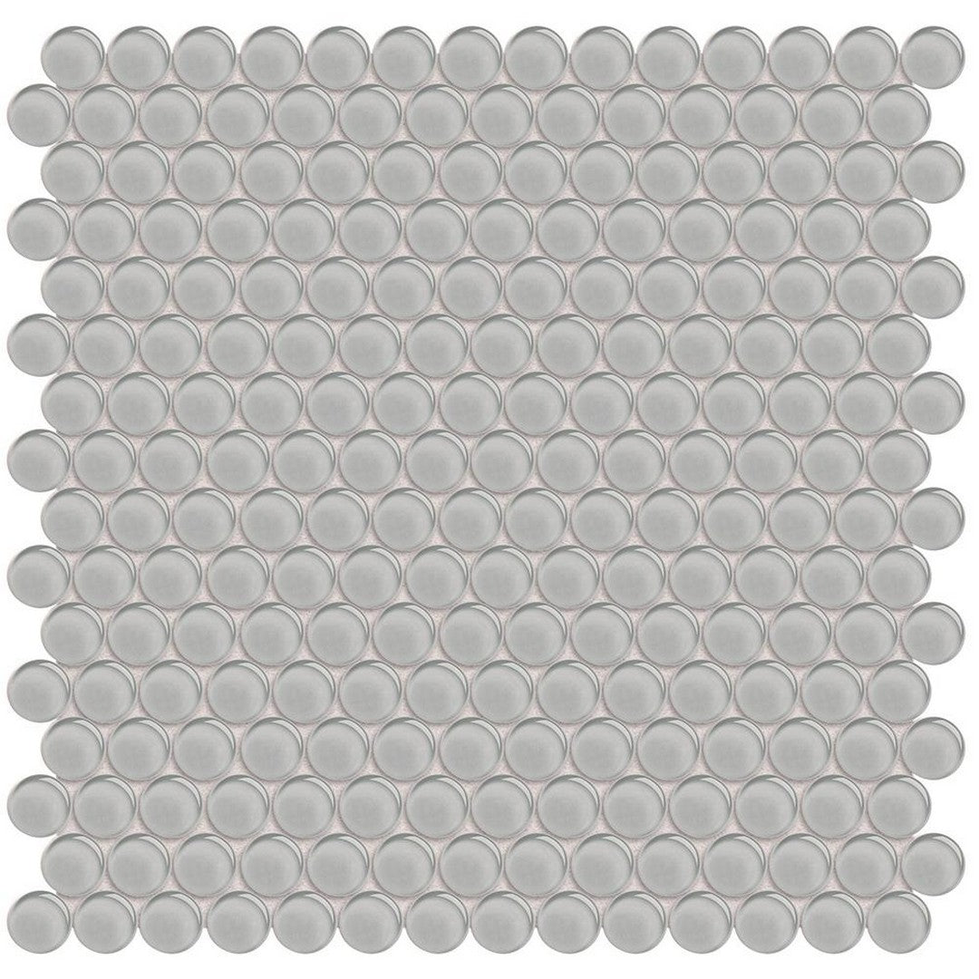 Tesoro 11.50" x 11.75" Element Interlocking Penny Round Glass Mosaic
