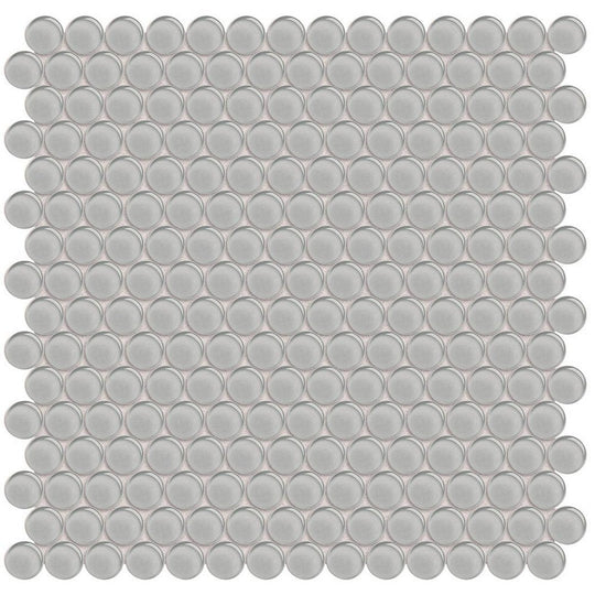 Tesoro 11.50" x 11.75" Element Interlocking Penny Round Glass Mosaic