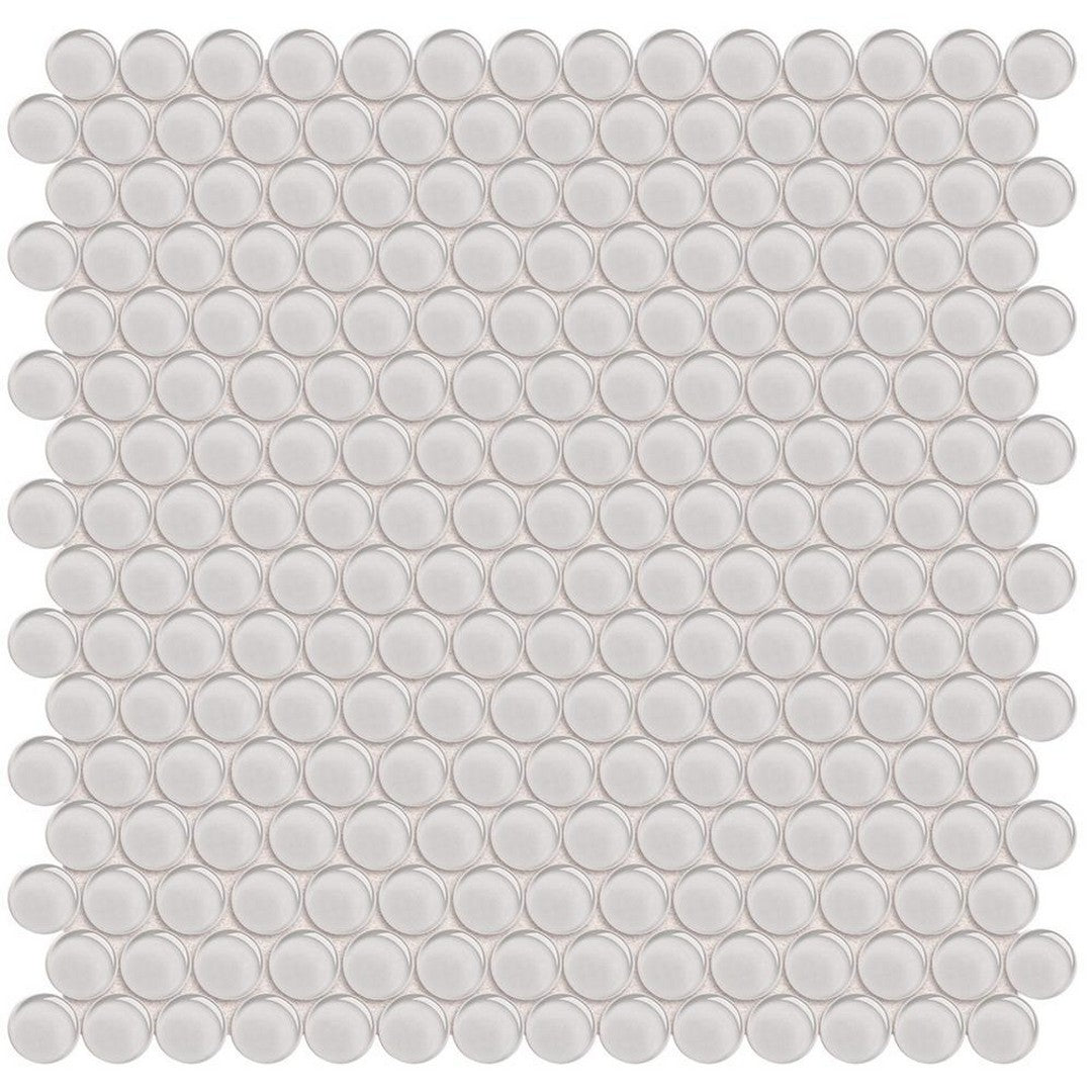 Tesoro 11.50" x 11.75" Element Interlocking Penny Round Glass Mosaic