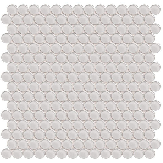 Tesoro 11.50" x 11.75" Element Interlocking Penny Round Glass Mosaic