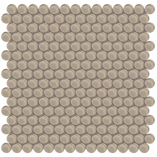 Tesoro 11.50" x 11.75" Element Interlocking Penny Round Glass Mosaic